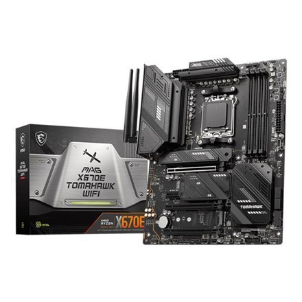 MSI | MAG X670E TOMAHAWK WIFI | Processor Socket Socket AM5 | Chipset Type AMD X670 | Supported RAM Technology DDR5 SDRAM MSI | MAG X670E TOMAHAWK WIFI | Processor Socket Socket AM5 | Chipset Type AMD X670 | Supported RAM Technology DDR5 SDRAM