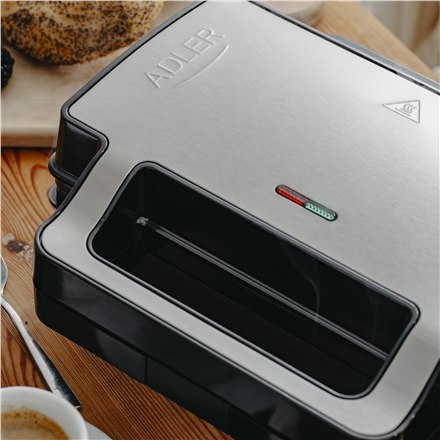Opiekacz do kanapek 2 w 1 | AD 3073 | 1000 W | Liczba płyt 2 | Stal nierdzewna/czarny Opiekacz do kanapek 2 w 1 | AD 3073 | 1000 W | Liczba płyt 2 | Stal nierdzewna/czarny