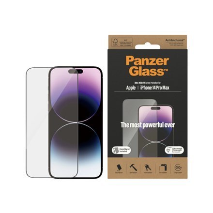 PanzerGlass | Screen protector - glass | Apple iPhone 14 Pro Max | Glass | Black | Transparent PanzerGlass | Screen protector - glass | Apple iPhone 14 Pro Max | Glass | Black | Transparent
