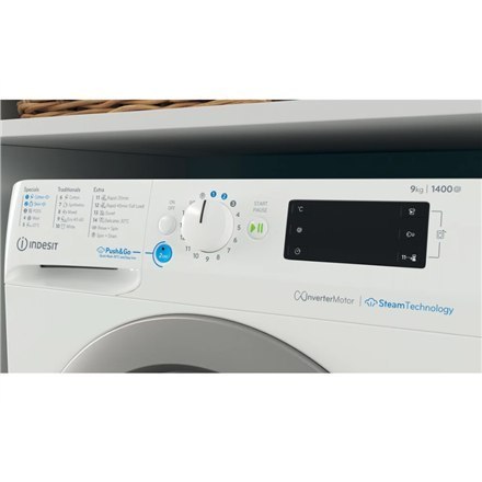 Pralka INDESIT BWE 91496X WSV EE 9kg 1400 obr/min Biały | Klasa energetyczna A | Ładowanie frontowe | Cyfrowy | Wymiary: 63 cm g Pralka INDESIT BWE 91496X WSV EE 9kg 1400 obr/min Biały | Klasa energetyczna A | Ładowanie frontowe | Cyfrowy | Wymiary: 63 cm g