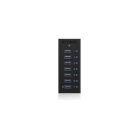 Raidsonic | 7-port hub with USB Type-A interface and 1x charging port | IB-AC618 Raidsonic | 7-port hub with USB Type-A interface and 1x charging port | IB-AC618
