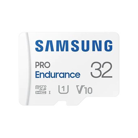 Samsung | PRO Endurance | MB-MJ32KA/EU | 32 GB | MicroSD Memory Card | Flash memory class U1, V10, Class 10 | SD adapter Samsung | PRO Endurance | MB-MJ32KA/EU | 32 GB | MicroSD Memory Card | Flash memory class U1, V10, Class 10 | SD adapter