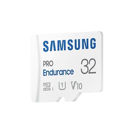 Samsung | PRO Endurance | MB-MJ32KA/EU | 32 GB | MicroSD Memory Card | Flash memory class U1, V10, Class 10 | SD adapter Samsung | PRO Endurance | MB-MJ32KA/EU | 32 GB | MicroSD Memory Card | Flash memory class U1, V10, Class 10 | SD adapter