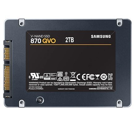 Samsung | SSD | 870 QVO | 2000 GB | SSD form factor 2.5" | SSD interface SATA III | Read speed 560 MB/s | Write speed 530 MB/s Samsung | SSD | 870 QVO | 2000 GB | SSD form factor 2.5" | SSD interface SATA III | Read speed 560 MB/s | Write speed 530 MB/s