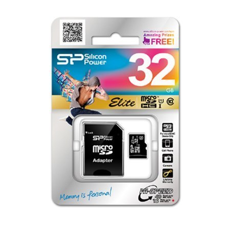 Silicon Power | Elite UHS-I | 32 GB | MicroSDHC | Pamięć flash klasy 10 | Adapter SD Silicon Power | Elite UHS-I | 32 GB | MicroSDHC | Pamięć flash klasy 10 | Adapter SD