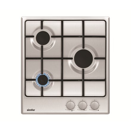 Simfer | H4.300.VGRIM | Hob | Gas | Number of burners/cooking zones 3 | Rotary knobs | Stainless steel Simfer | H4.300.VGRIM | Hob | Gas | Number of burners/cooking zones 3 | Rotary knobs | Stainless steel