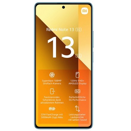 Smartfon Xiaomi Redmi Note 13 256 GB Ocean Teal z wyświetlaczem 6.67" AMOLED, Mediatek Dimensity 6080, 8 GB RAM, Dual SIM, 4G/5G Smartfon Xiaomi Redmi Note 13 256 GB Ocean Teal z wyświetlaczem 6.67" AMOLED, Mediatek Dimensity 6080, 8 GB RAM, Dual SIM, 4G/5G