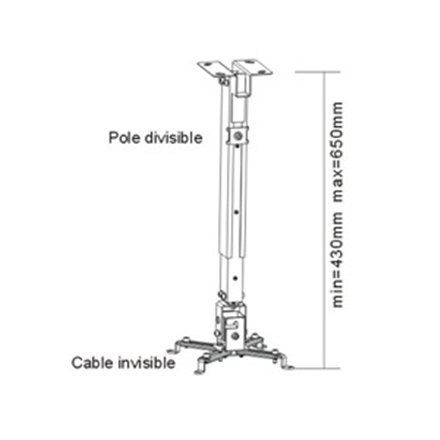 Sunne | Projector Ceiling mount | Tilt, Swivel | Maximum weight (capacity) 20 kg | Black Sunne | Projector Ceiling mount | Tilt, Swivel | Maximum weight (capacity) 20 kg | Black