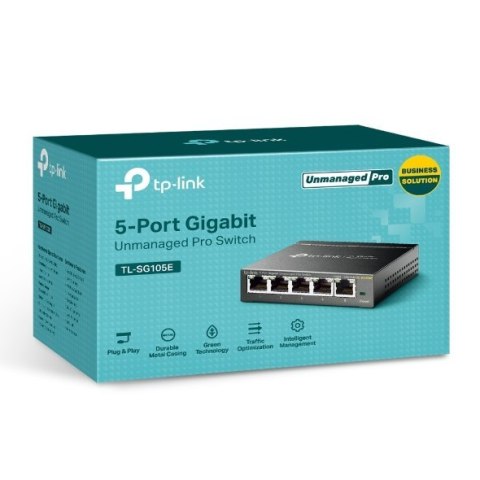 TP-LINK | Switch | TL-SG105E | Web managed | Wall mountable | 1 Gbps (RJ-45) ports quantity 5 | Power supply type External | 36 TP-LINK | Switch | TL-SG105E | Web managed | Wall mountable | 1 Gbps (RJ-45) ports quantity 5 | Power supply type External | 36