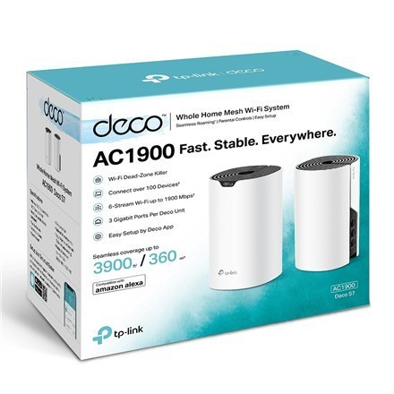 TP-LINK | System Wi-Fi Mesh całego domu AC1900 | Deco S7 (2-pack) | 802.11ac | Porty Ethernet LAN (RJ-45) 10/100/1000 Mbit/s | O TP-LINK | System Wi-Fi Mesh całego domu AC1900 | Deco S7 (2-pack) | 802.11ac | Porty Ethernet LAN (RJ-45) 10/100/1000 Mbit/s | O