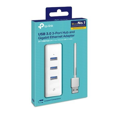 TP-LINK | USB 3.0 3-Port Hub & Gigabit Ethernet Adapter 2 in 1 USB Adapter | UE330 TP-LINK | USB 3.0 3-Port Hub & Gigabit Ethernet Adapter 2 in 1 USB Adapter | UE330