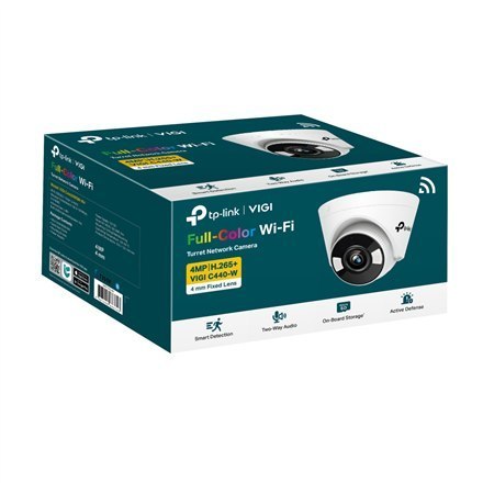 TP-LINK | VIGI 4MP Full-Color Wi-Fi Turret Network Camera | VIGI C440-W | Dome | 4 MP | 4 mm | H.265+/H.265/H.264+/H.264 | Micro TP-LINK | VIGI 4MP Full-Color Wi-Fi Turret Network Camera | VIGI C440-W | Dome | 4 MP | 4 mm | H.265+/H.265/H.264+/H.264 | Micro