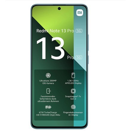 Xiaomi Redmi Note 13 Pro - Ocean Teal Smartphone z ekranem AMOLED 6.67", Qualcomm Snapdragon 7s Gen 2, 8 GB RAM, 256 GB, Dual SI Xiaomi Redmi Note 13 Pro - Ocean Teal Smartphone z ekranem AMOLED 6.67", Qualcomm Snapdragon 7s Gen 2, 8 GB RAM, 256 GB, Dual SI
