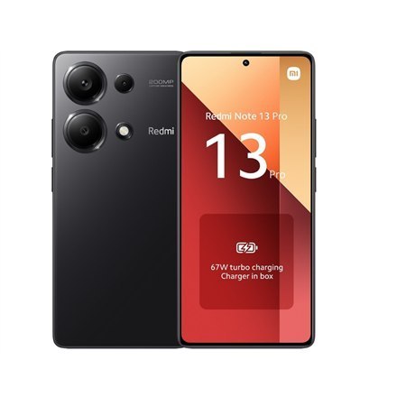 Xiaomi Redmi Note 13 Pro w kolorze Midnight Black, 6.67 cala, AMOLED, 1080 x 2400 pikseli, 8 GB RAM, 256 GB, Dual SIM, 4G, Media Xiaomi Redmi Note 13 Pro w kolorze Midnight Black, 6.67 cala, AMOLED, 1080 x 2400 pikseli, 8 GB RAM, 256 GB, Dual SIM, 4G, Media