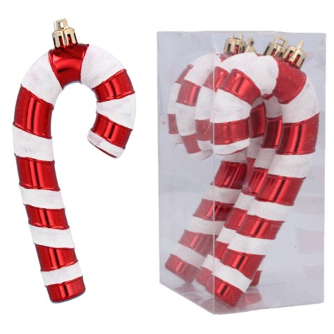 Zawieszki "CUKIERKOWA LASKA" 13cm - Komplet 4 szt. - Kolor: BOŻONARODZENIOWA CZERWIEŃ Zawieszki "CUKIERKOWA LASKA" 13cm - Komplet 4 szt. - Kolor: BOŻONARODZENIOWA CZERWIEŃ