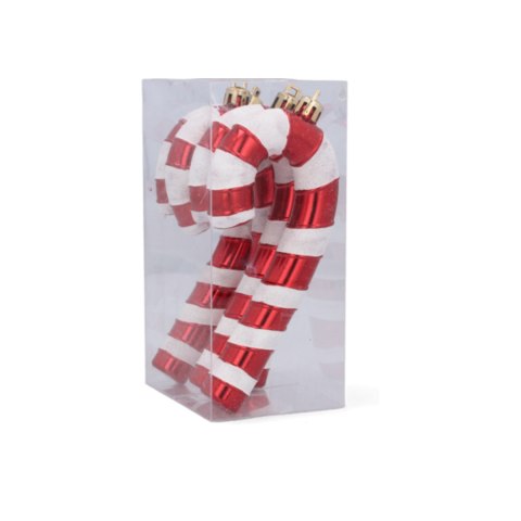 Zawieszki "CUKIERKOWA LASKA" 13cm - Komplet 4 szt. - Kolor: BOŻONARODZENIOWA CZERWIEŃ Zawieszki "CUKIERKOWA LASKA" 13cm - Komplet 4 szt. - Kolor: BOŻONARODZENIOWA CZERWIEŃ
