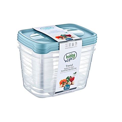 Komplet 3 pojemników prostokątnych Trend Box 2,2L Komplet 3 pojemników prostokątnych Trend Box 2,2L