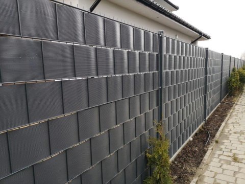 Taśma ogrodzeniowa PASKI 24 x 2,55mb CLASSIC 19cm PROTECTO™ GRAFIT + 48 klipsów GRATIS