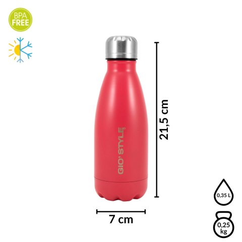 Butelka termiczna Kamai Gio Style, stal nierdzewna, czerwona, pojemność 0,35L Butelka termiczna Kamai Gio Style, stal nierdzewna, czerwona, pojemność 0,35L