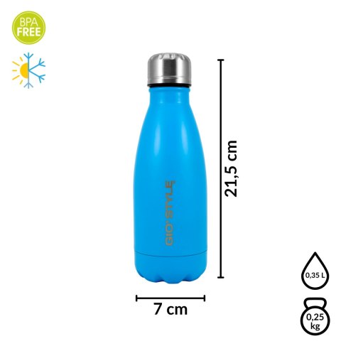 Butelka termiczna Kamai Gio Style, stal nierdzewna, niebieska, pojemność 0,35L Butelka termiczna Kamai Gio Style, stal nierdzewna, niebieska, pojemność 0,35L