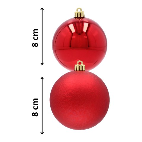 EKSKLUZYWNY ZESTAW 6 BOMBEK CHOINKOWYCH 8 CM - CZERWONY EKSKLUZYWNY ZESTAW 6 BOMBEK CHOINKOWYCH 8 CM - CZERWONY