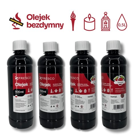 Paliwo olej do lamp, pochodni i świec 500ml TRUSKAWKA Paliwo olej do lamp, pochodni i świec 500ml TRUSKAWKA