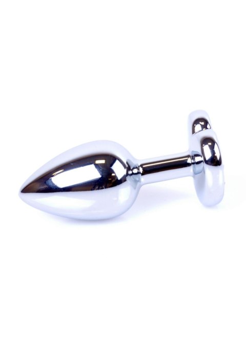 Korek analny stalowy plug kryształ serce 7cm Korek analny stalowy plug kryształ serce 7cm