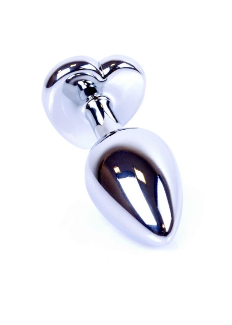 Korek analny stalowy plug kryształ serce 7cm Korek analny stalowy plug kryształ serce 7cm