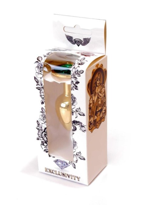 Stalowy korek analny plug złoty sex kryształ 7cm Stalowy korek analny plug złoty sex kryształ 7cm