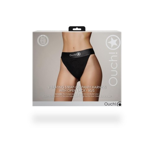 Vibrating Strap-on Panty Harness with Open Back - XS/S Vibrating Strap-on Panty Harness with Open Back - XS/S