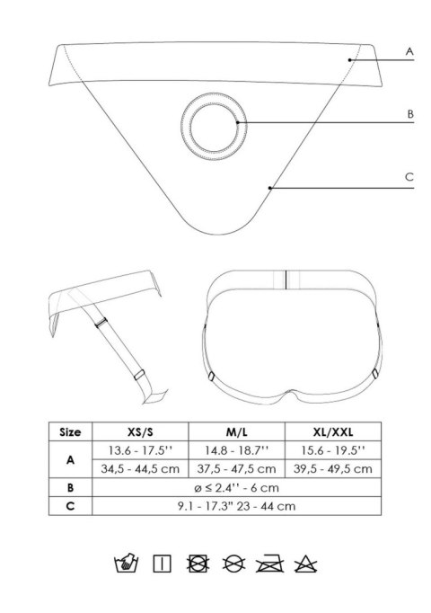 Vibrating Strap-on Panty Harness with Open Back - XS/S Vibrating Strap-on Panty Harness with Open Back - XS/S