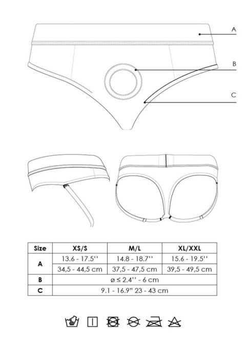 Vibrating Strap-on Thong with Removable Rear Straps - XL/XXL Vibrating Strap-on Thong with Removable Rear Straps - XL/XXL
