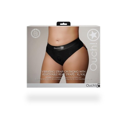Vibrating Strap-on Thong with Removable Rear Straps - XL/XXL Vibrating Strap-on Thong with Removable Rear Straps - XL/XXL