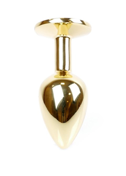 Stalowy korek analny plug złoty sex kryształ 7cm Stalowy korek analny plug złoty sex kryształ 7cm