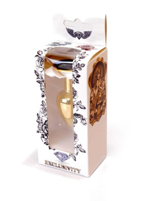 Stalowy korek analny plug złoty sex kryształ 7cm Stalowy korek analny plug złoty sex kryształ 7cm