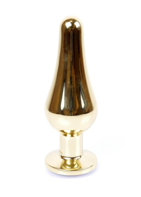 Stalowy korek analny złoty metalowy kryształ 9cm Stalowy korek analny złoty metalowy kryształ 9cm