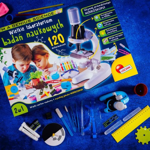 LISCIANI I"M A GENIUS 120 BADAŃ NAUKOWYCH Z MIKROSKOPEM LISCIANI I"M A GENIUS 120 BADAŃ NAUKOWYCH Z MIKROSKOPEM