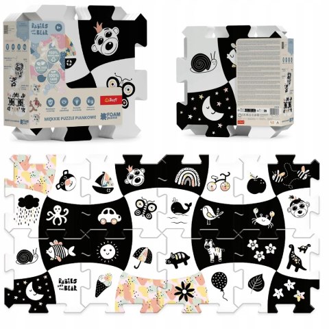 Puzzle piankowe układanka puzzlopianka Bobaski i miś kontrastowe baby 61616 Puzzle piankowe układanka puzzlopianka Bobaski i miś kontrastowe baby 61616