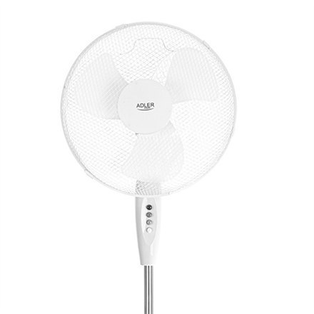 Adler | Fan | AD 7323w | Stand Fan | White | Diameter 40 cm | Number of speeds 3 | Oscillation | 90 W | No Adler | Fan | AD 7323w | Stand Fan | White | Diameter 40 cm | Number of speeds 3 | Oscillation | 90 W | No