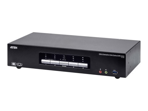 Aten CS1964-AT-G 4-portowy przełącznik KVMP USB3.0 4K DisplayPort z potrójnym wyświetlaczem | Aten Aten CS1964-AT-G 4-portowy przełącznik KVMP USB3.0 4K DisplayPort z potrójnym wyświetlaczem | Aten