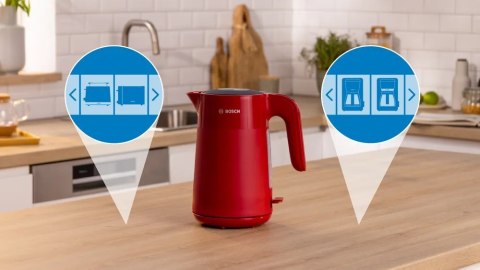 Bosch Kettle | TWK2M164 MyMoment | Electric | 2400 W | 1.7 L | Plastic | 360° rotational base | Red Bosch Kettle | TWK2M164 MyMoment | Electric | 2400 W | 1.7 L | Plastic | 360° rotational base | Red