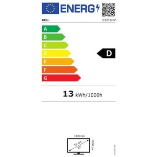 Dell | E2216HV | 22 " | TN | FHD | 16:9 | 5 ms | 200 cd/m² | Black | 60 Hz