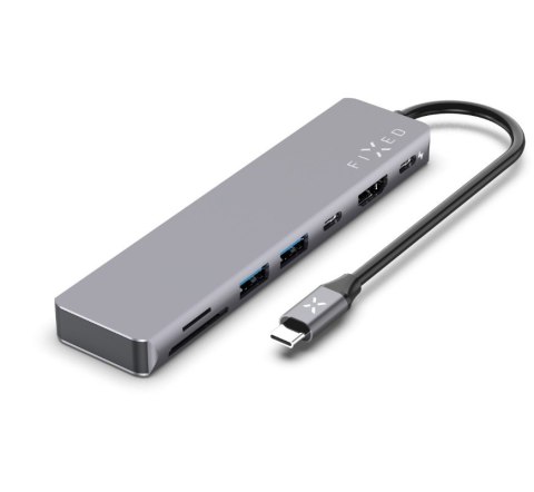 Fixed | 7-port USB-C hub card for laptops and tablets | FIXHU-CAD-GR Fixed | 7-port USB-C hub card for laptops and tablets | FIXHU-CAD-GR