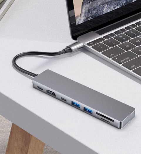 Fixed | 7-port USB-C hub card for laptops and tablets | FIXHU-CAD-GR Fixed | 7-port USB-C hub card for laptops and tablets | FIXHU-CAD-GR