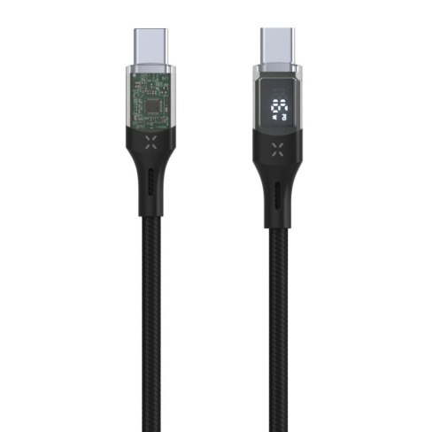 Fixed | Cable USB-C/USB-C with display, PD support, 1.2m, USB 2.0, 100W | FIXDD-CC12-BK Fixed | Cable USB-C/USB-C with display, PD support, 1.2m, USB 2.0, 100W | FIXDD-CC12-BK