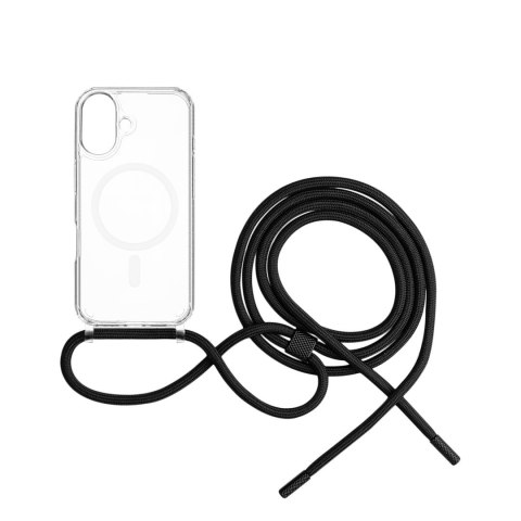 Fixed | MagPure Neck | Back Cover with Lanyard | Apple | iPhone 16 Plus | TPU | Clear, Black Fixed | MagPure Neck | Back Cover with Lanyard | Apple | iPhone 16 Plus | TPU | Clear, Black