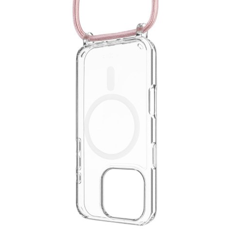 Fixed | MagPure Neck | Back Cover with Lanyard | Apple | iPhone 16 Pro Max | TPU | Clear, Pink Fixed | MagPure Neck | Back Cover with Lanyard | Apple | iPhone 16 Pro Max | TPU | Clear, Pink