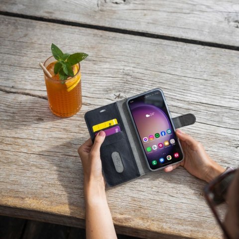 Fixed Opus | Book Case | Apple | iPhone 16 Plus | Leather | Black Fixed Opus | Book Case | Apple | iPhone 16 Plus | Leather | Black