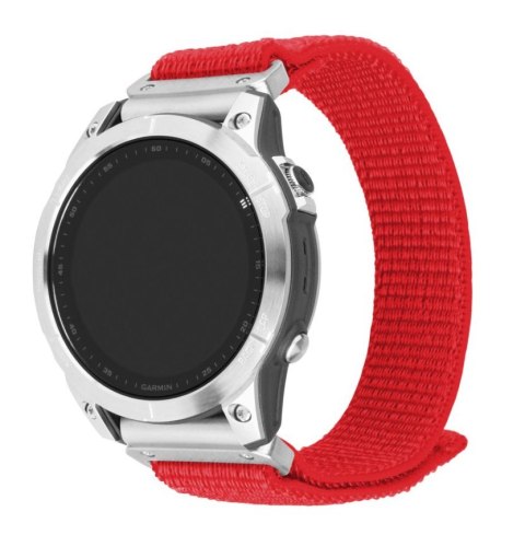 Fixed | Sporty Strap for Garmin QuickFit 22mm | 160-210 mm | Red | Nylon Fixed | Sporty Strap for Garmin QuickFit 22mm | 160-210 mm | Red | Nylon