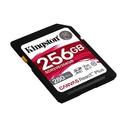 Kingston Canvas React Plus | 256 GB | SD | Klasa pamięci Flash 10 Kingston Canvas React Plus | 256 GB | SD | Klasa pamięci Flash 10